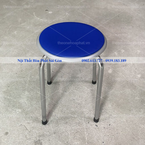 ghế đôn inox đệm xanh GD04