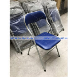 Ảnh thực tế ghế gấp G01 đệm xanh