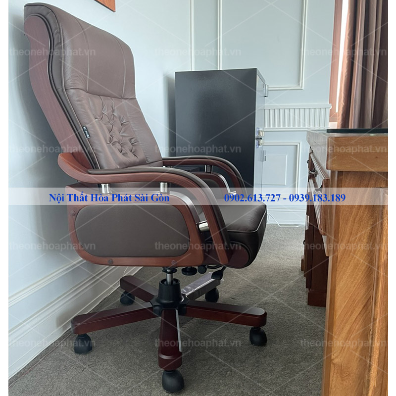 Hình thực tế ghế giám đốc TQ09 da nâu