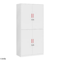 Tủ hồ sơ sắt 4 khoang màu trắng TU09K4D