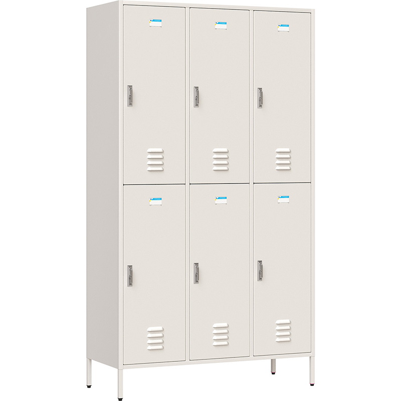 Tủ locker sắt TU992-2K màu trắng ngà 6 khoang