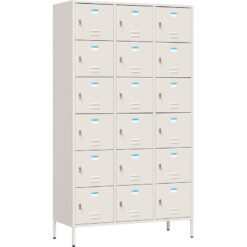 Tủ locker sắt TU996-3K màu trắng ngà 18 ngăn