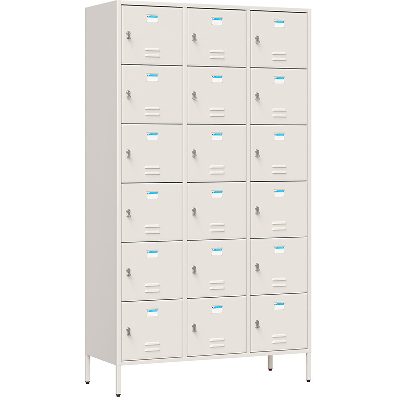 Tủ locker sắt TU996-3K màu trắng ngà 18 ngăn