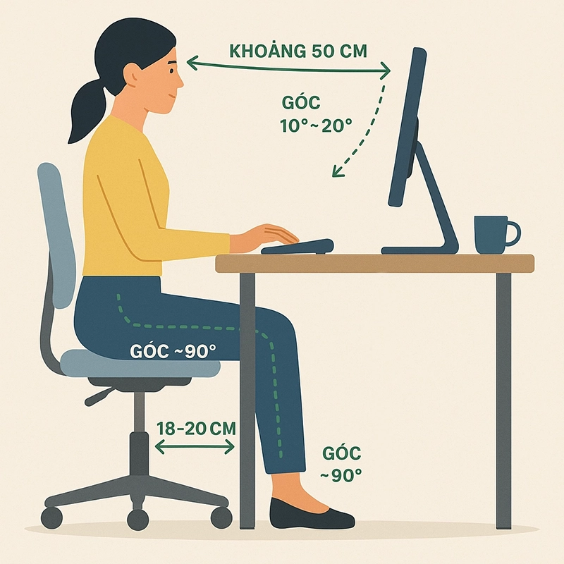 Xác định kích thước bàn làm việc đúng kích thước