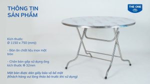 bàn inox mặt tròn BT1150