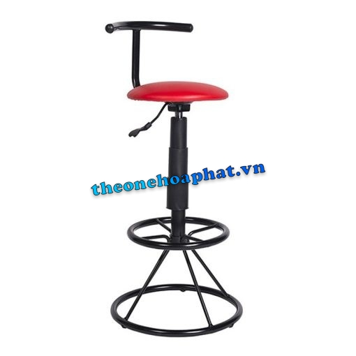 Ghế bar cao đệm đỏ, có đồ để chân SB03