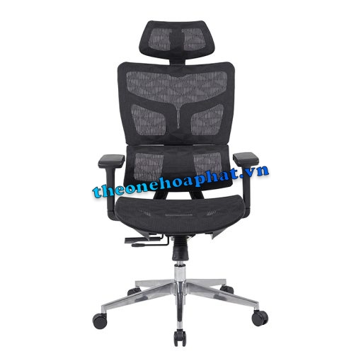 Ghế lưới công thái học GLE11 màu đen, tựa đầu 3D