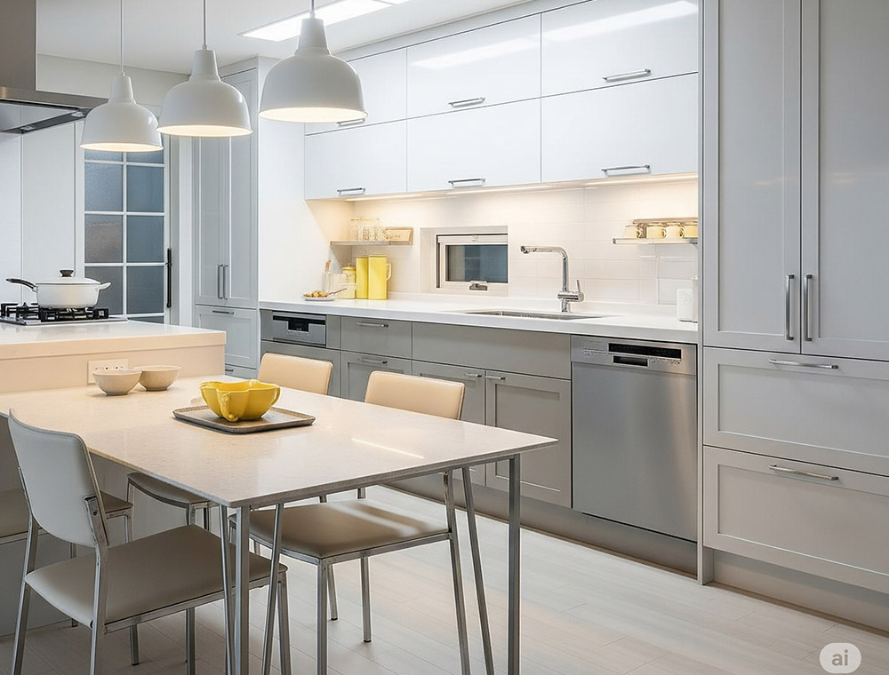 Phối cảnh phòng bếp cho người mệnh Kim