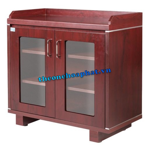 Tủ đựng hồ sơ thấp gỗ PU DC8040H1, cánh kính mở
