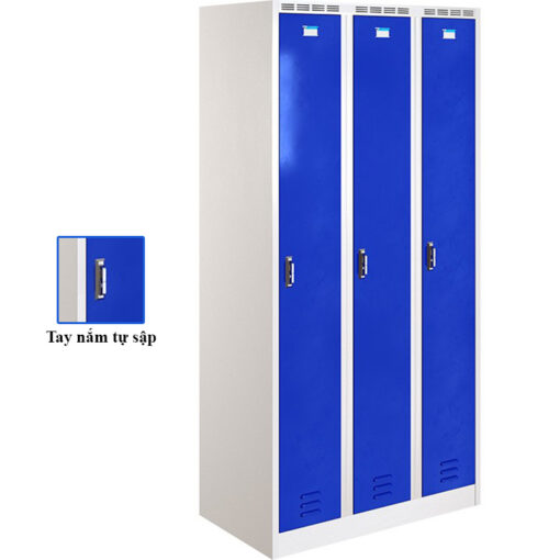 Tủ sắt phòng thay đồ TTD981-3K tay nắm tự sập