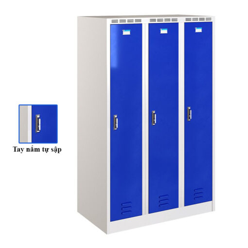 Tủ sắt phòng thay đồ TTD981-3KT tay nắm tự sập