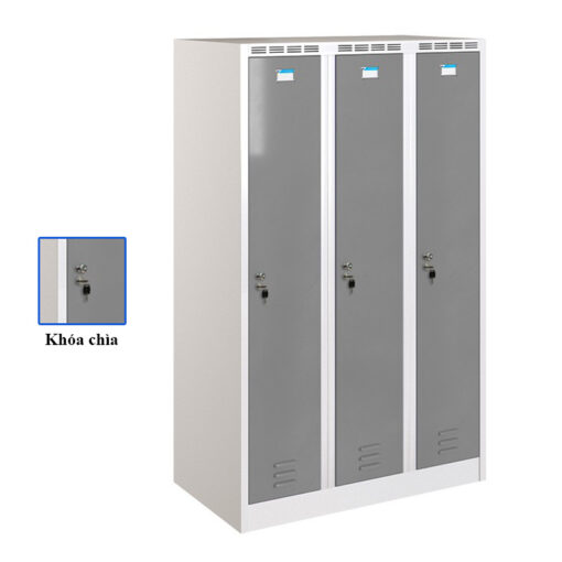 Tủ sắt phòng thay đồ TTD981-3KT khóa chìa