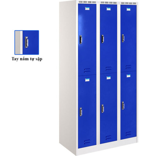 Tủ sắt phòng thay đồ TTD982-3K tay nắm tự sập