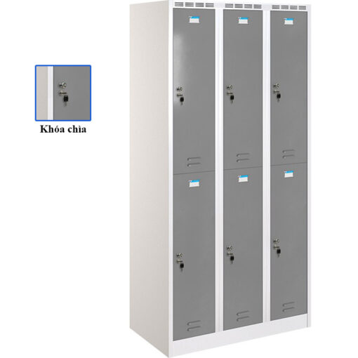 Tủ sắt phòng thay đồ TTD982-3K khóa chìa