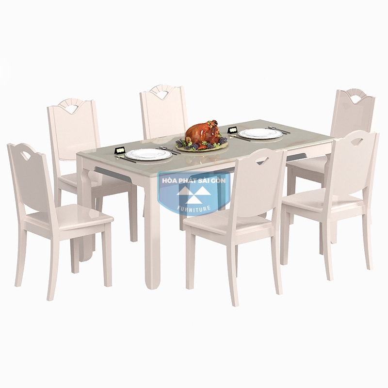 Bàn ăn 6 người mặt đá HGB65 - HGG65