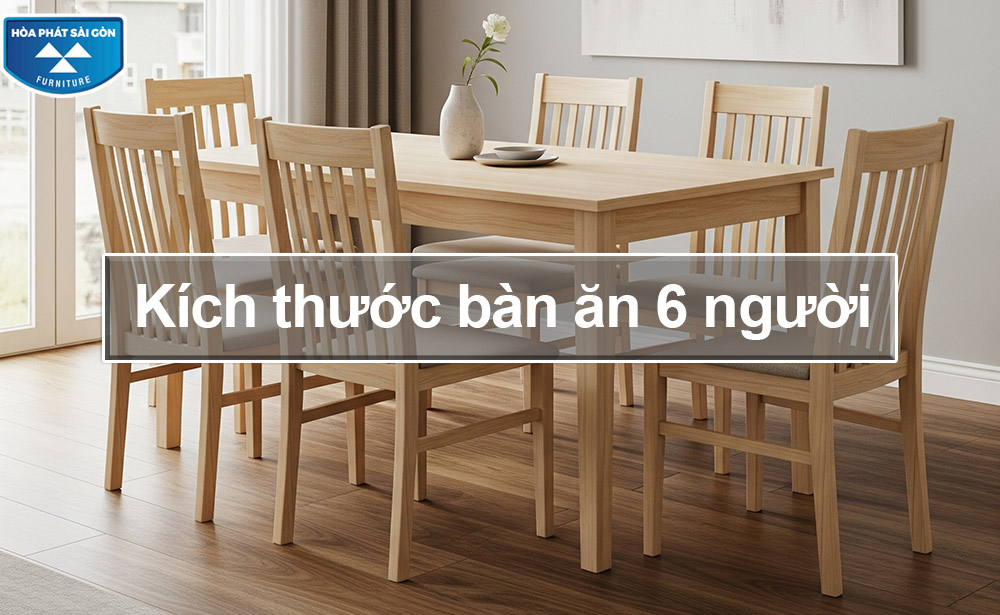 Kích thước bàn ăn 6 người chuẩn
