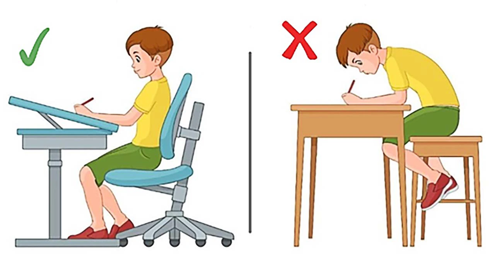 Tư thế ngồi học đúng