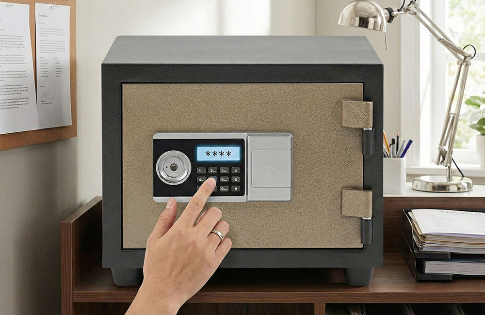 Mở khóa két sắt bằng mã số pin