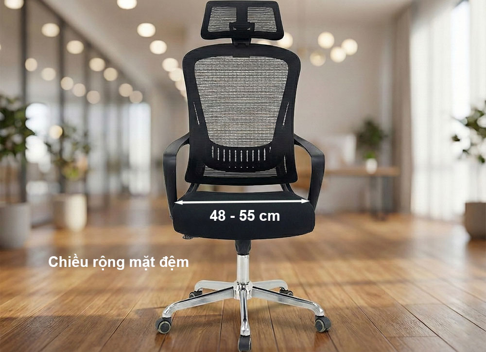 Chiều rộng đệm ghế xoay văn phòng