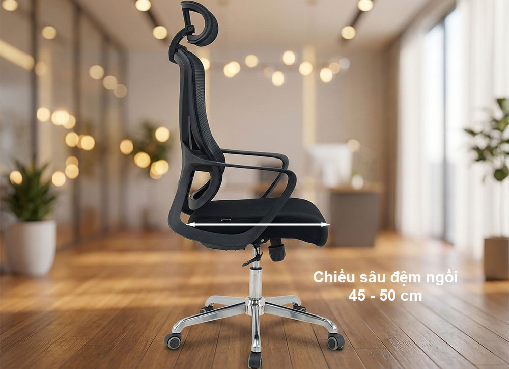 Chiều cao tay ghế xoay văn phòng
