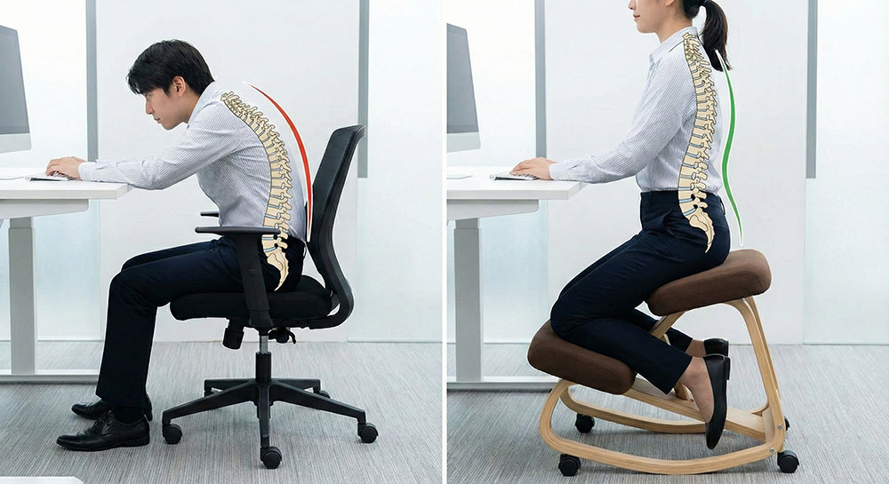 Ghế văn phòng và ghế quỳ công thái học