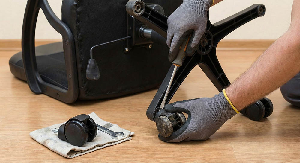 Hướng dẫn tháo và thay bánh xe ghế xoay