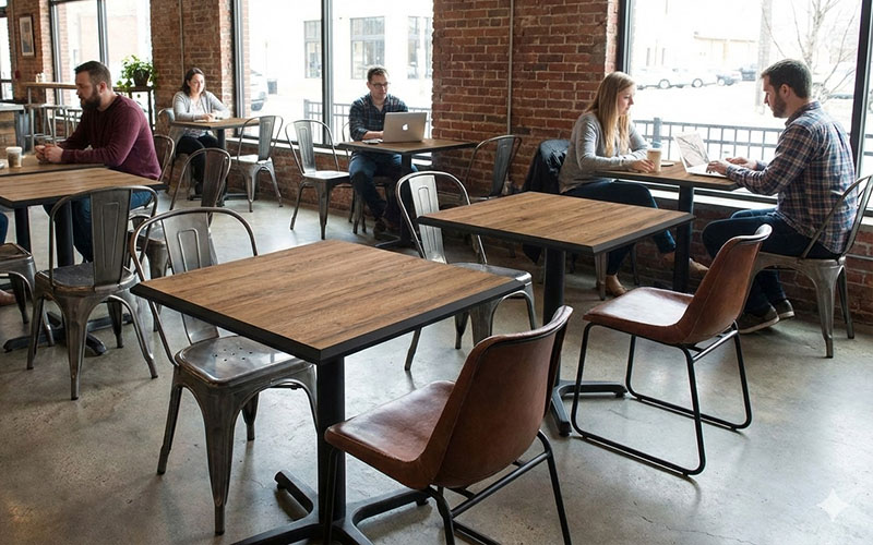 Bàn cafe bằng gỗ CDF