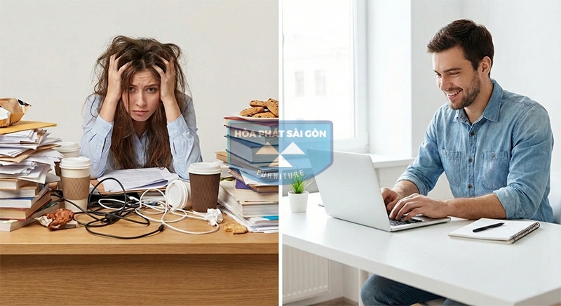 dọn dẹp bàn làm việc