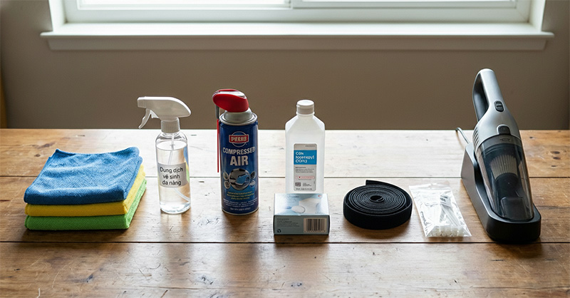Những dùng cụ cần chuẩn bị khi vệ sinh bàn làm việc