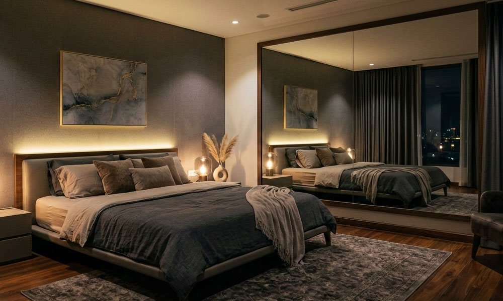 Gương đối diện giường ngủ