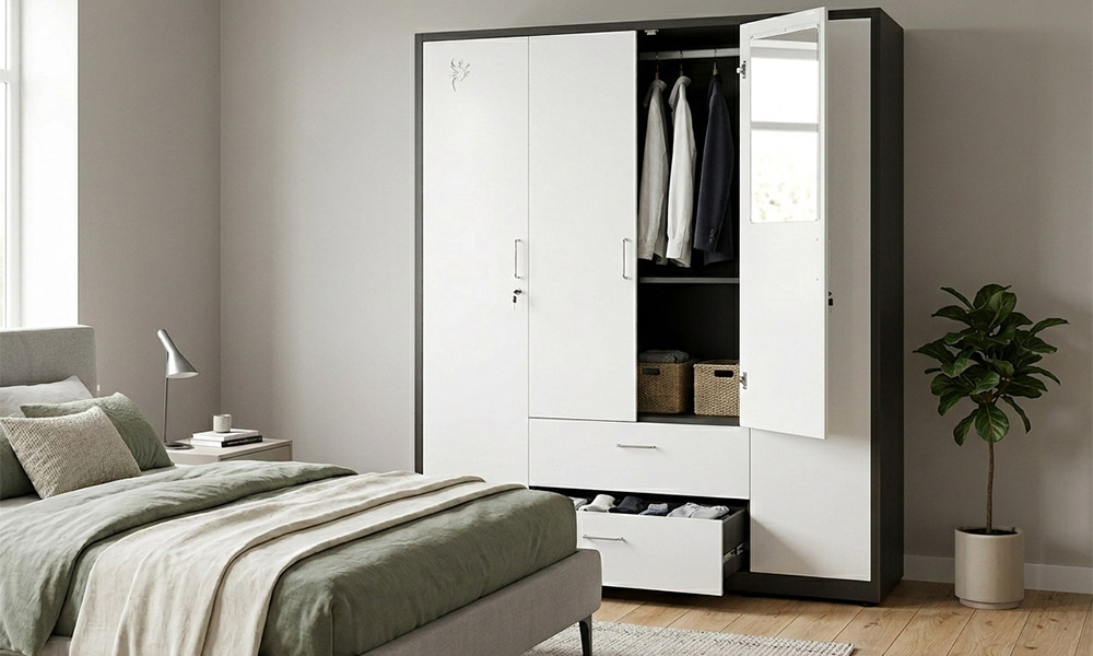 Đặt gương mặt trong cánh cửa tủ quần áo