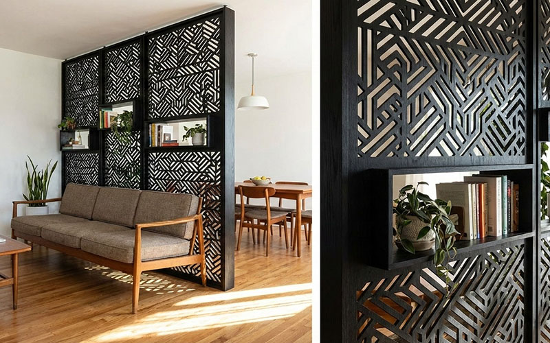 Vách ngăn trang trí bằng gỗ CDF