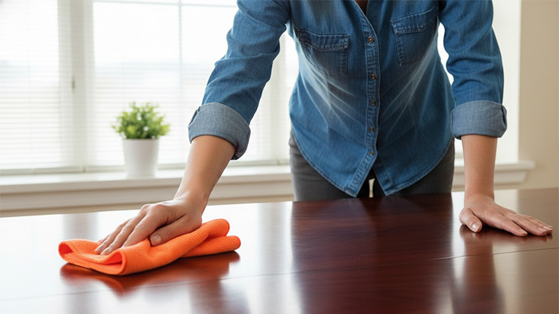 Vệ sinh khô bàn làm việc