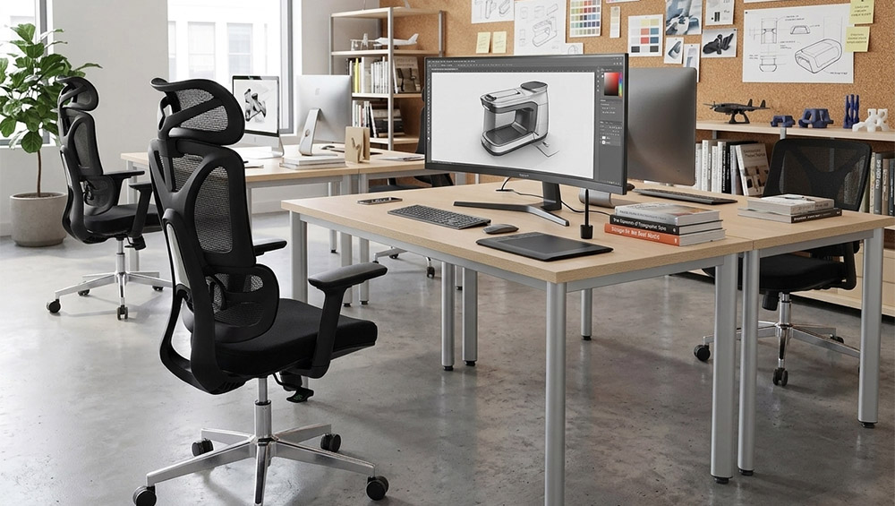 Bàn chân sắt HR140C7 và Ghế công thái học GLE19