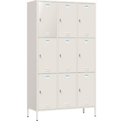 Tủ locker sắt màu trắng ngà 9 khoang TU993-3K
