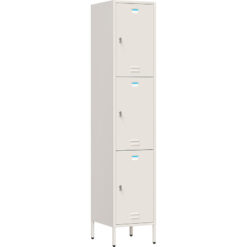 Tủ sắt locker 3 ngăn màu trắng ngà TU993